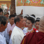Ohn Myint at the Opening Ceremony for Crowning the Pagoda on April 17th (photo: IMNA)