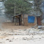 The special police office was burned down during th DKBA seized the Three Pagodas Pass after one day held national election on Novermber 8, 2010. (Photo:IMNA)