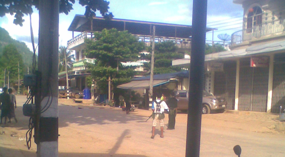 The government troops are investigating the town after the bomb attacked