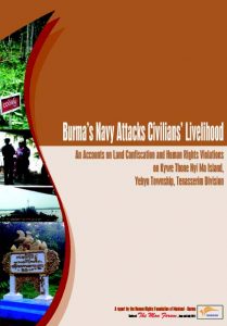 The cover of land confiscation report by HURFOM