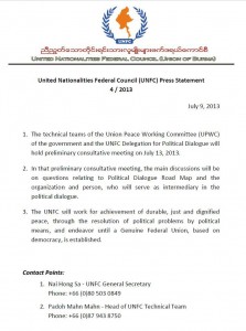 A UNFC press release for the preliminary consultative meeting. 