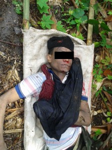 Corpse of robbery leader Nai Chan Dein