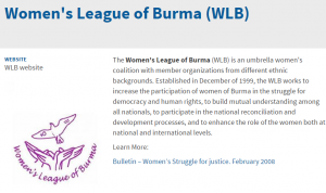  Women’s League of Burma webpage WLB Website(Copy)