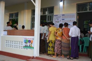 Voters at local polling station in Mon State (Photo: IMNA)