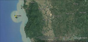 Kawkonlone Island seen via Google Earth