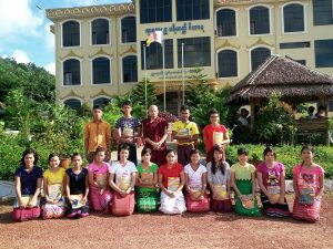Students and teacher in group photo at Ramonnyarattha Buddhist University (Photo: Ramonnyarattha Academic Center Facebook)