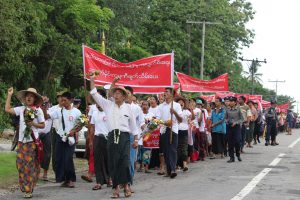 Residents protest activities of Long Life Aggregate Mining Co., Ltd (Photo: MNA)