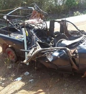 Car seen damaged after crash in Belin Township (Photo: KyeMon)