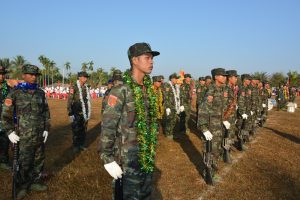 Mon soldiers seen at 70th Mon National Day celebration (Photo: MNA)
