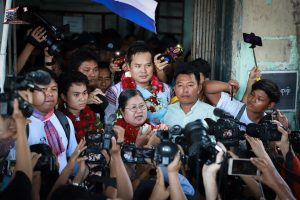 Naw Ohn Hla giving an interview to journalists (photo: Karen Media)