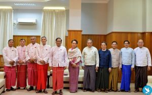 Photo - A group photo includes DASSK, government officials and Nai Hongsa along with leaders from NMSP (NRPC)