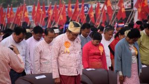 Photo-Mon State Chief Minister Dr.Aye Zan and members of Mon State Government attending the ceremony of 73th Mon National Day (MNA)
