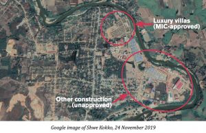 Google Image of Shwe Kokko,  casino complex development project (to be). 