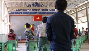 Drug users seen at NMSP’s Thaton District following arrested drug cases (photo: MNA) 