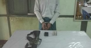 Photo : Nai Yar Zar [the perpetrator] from the Mon Peace Defense Force was caught by the Ye Police (Rehmonnya Times)
